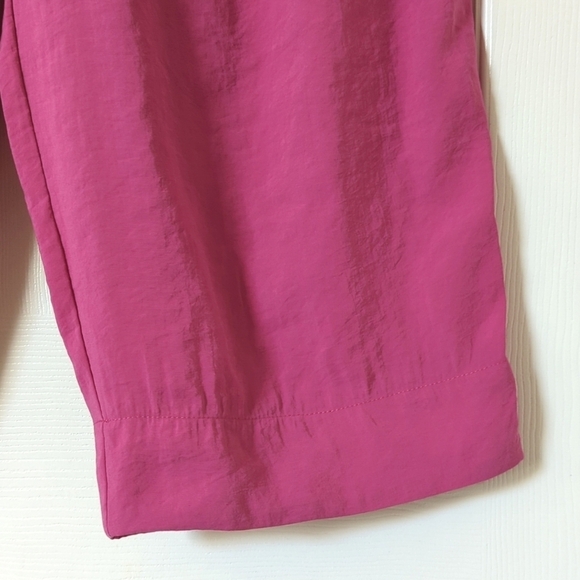 Anthropologie Classic Pleated High Waisted Cropped Wide Leg Trousers Hot Pink 4 - Picture 14 of 15